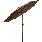 Outdoor Expressions 9 Ft. Aluminum Tilt/Crank Brown Patio Umbrella with Solar LED Lights Image 1