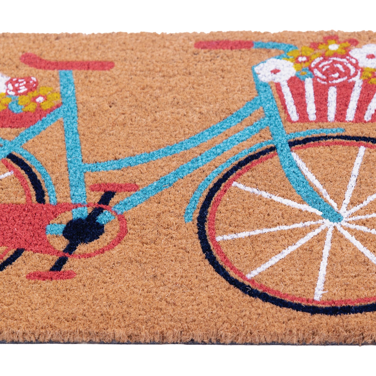 Natco Home 18 In. x 30 In. Coir Outdoor Doormat, Summer Time Flower Rides Image 2