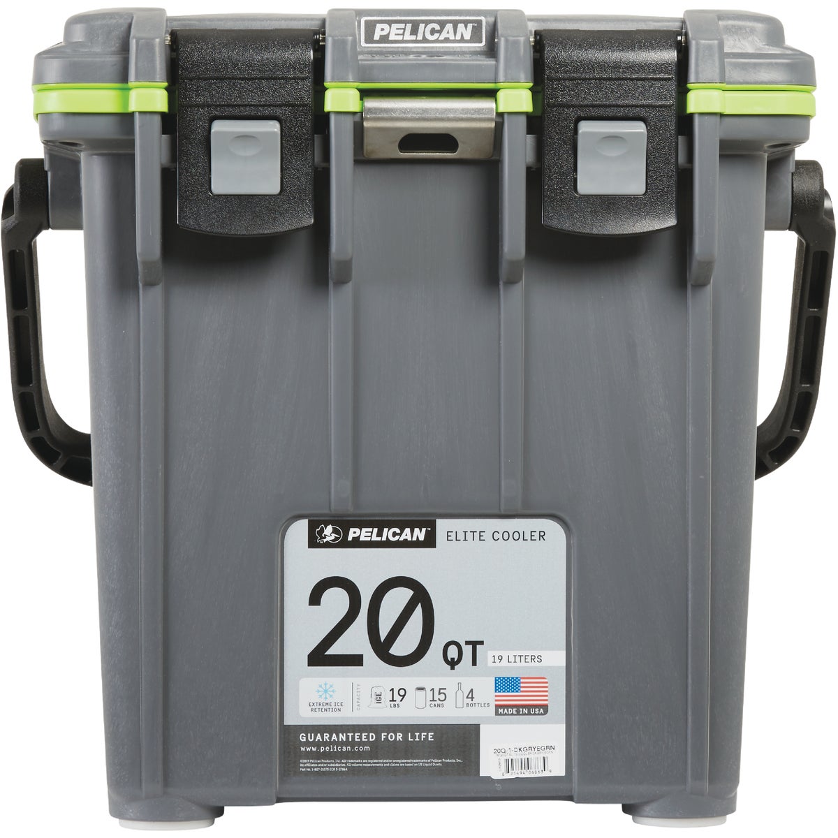 Pelican Elite 20 Qt. Cooler, Dark Gray & Green Image 2