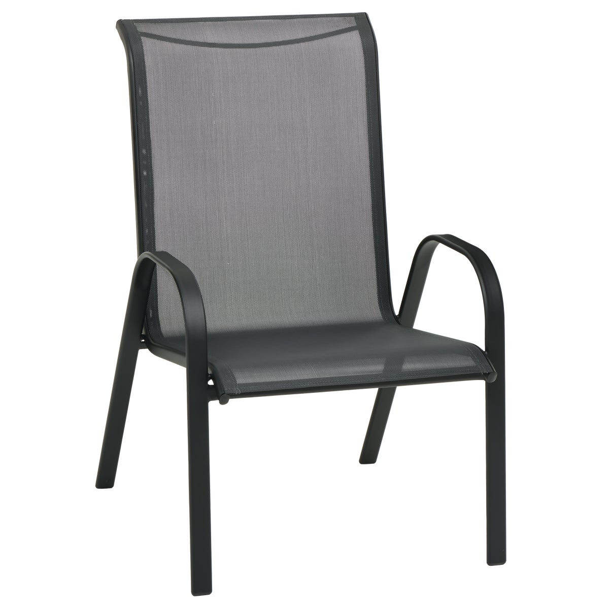 Windsor Collection Black Steel Sling Oversized Stacking Chair