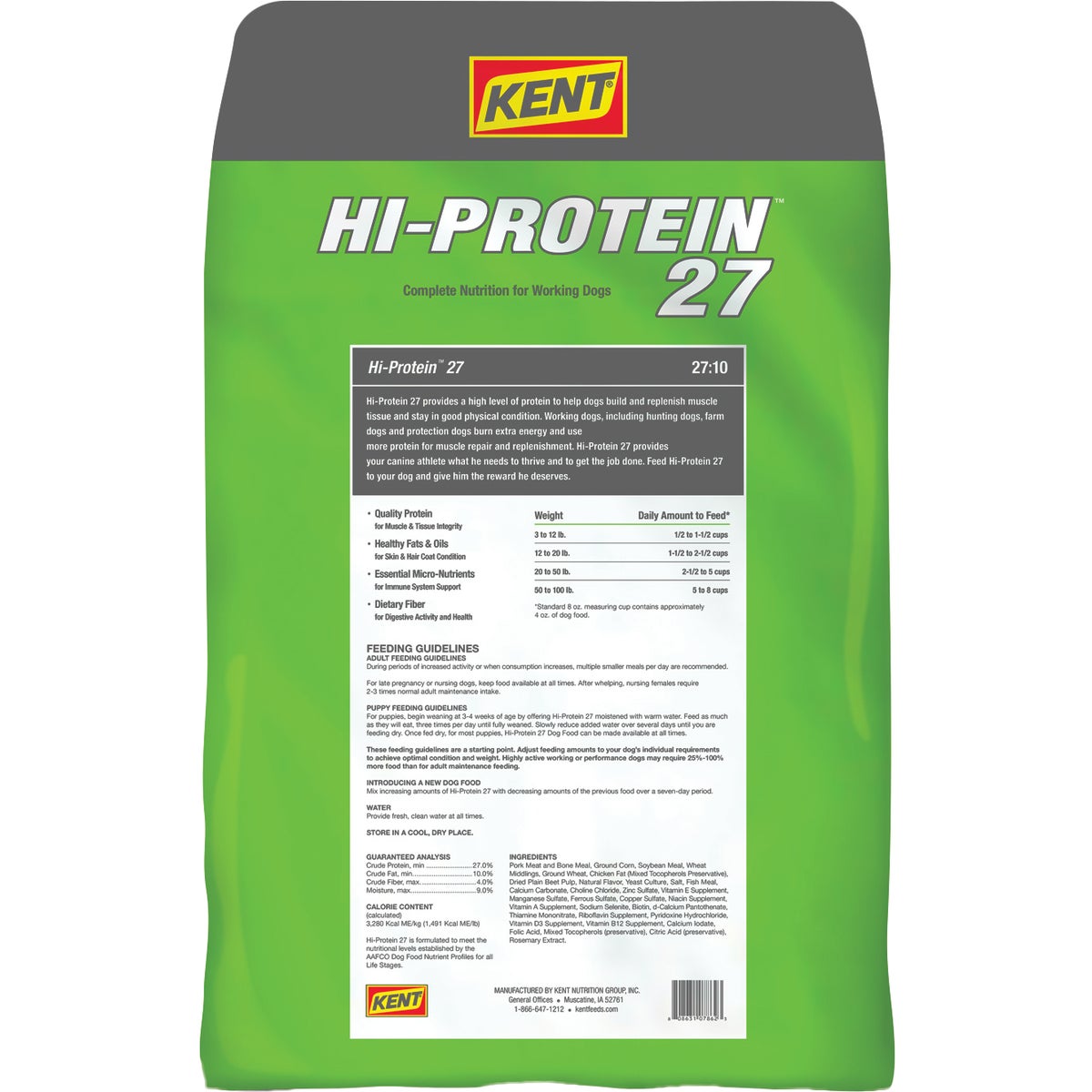 Kent Hi-Protein 27 40 Lb. Adult Dry Dog Food Image 2