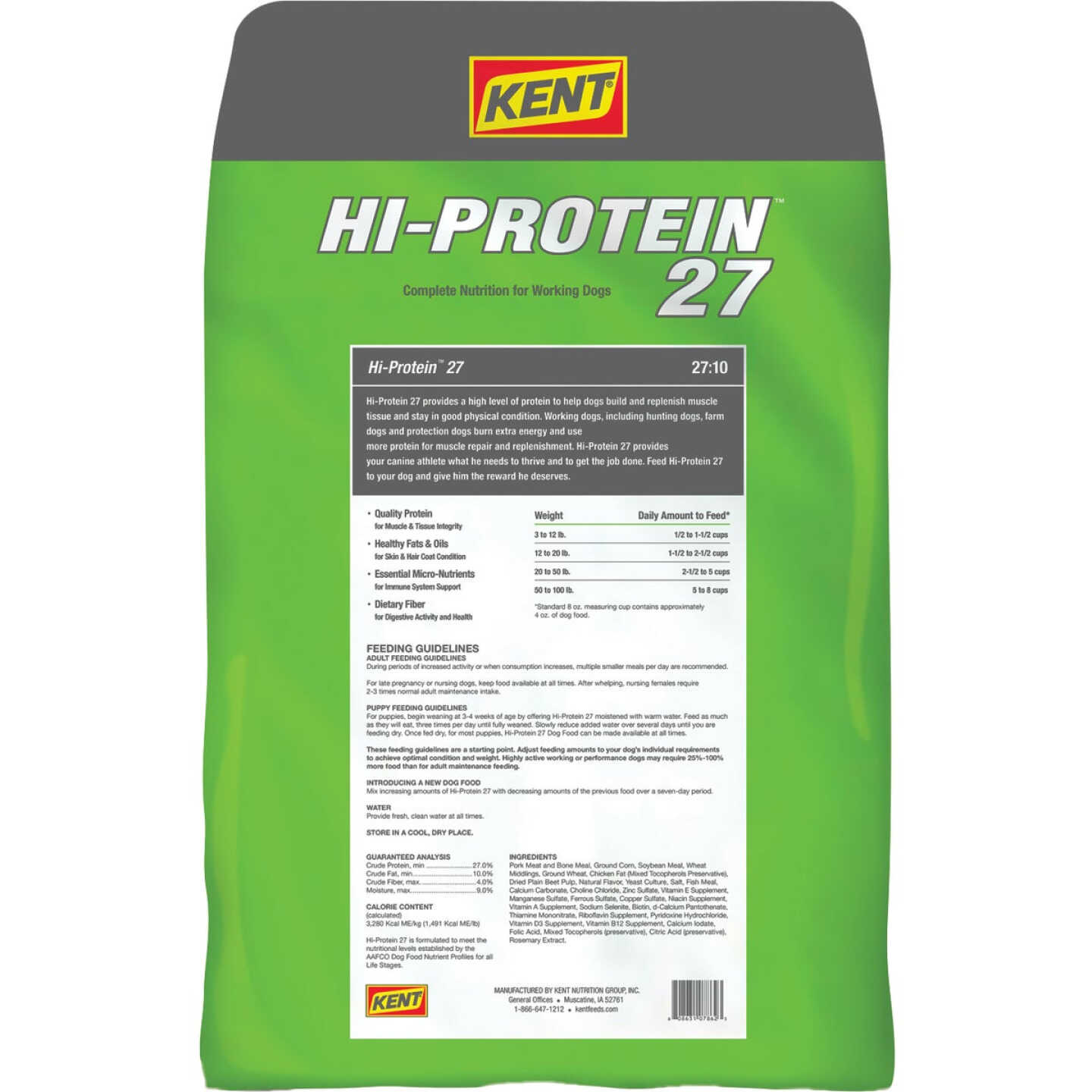 Kent Hi-Protein 27 40 Lb. Adult Dry Dog Food Image 2
