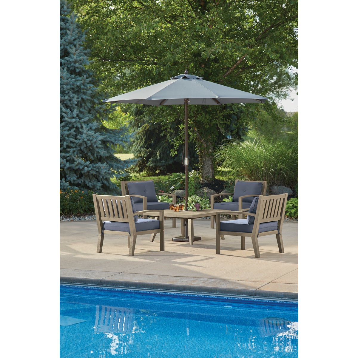 Outdoor Expressions 5-Piece Acacia Wood Chat Set Image 5