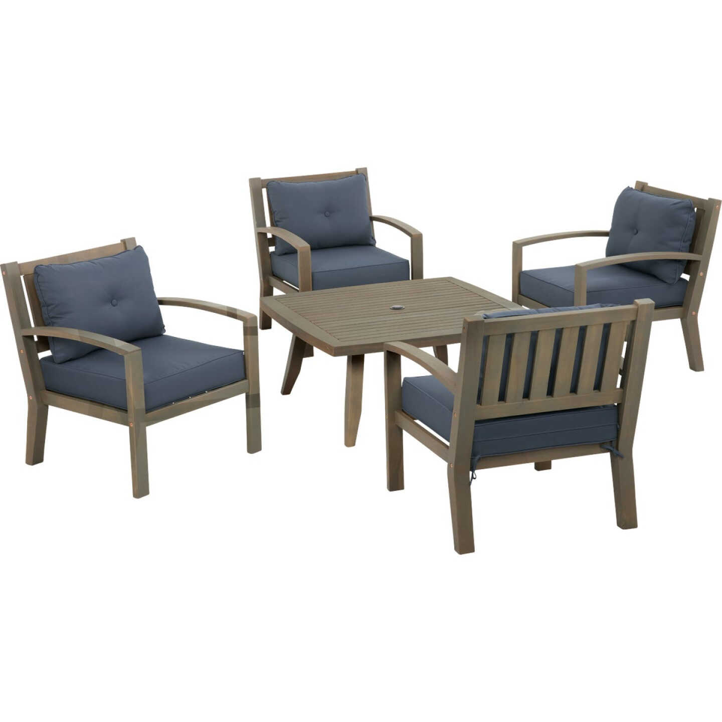 Outdoor Expressions 5-Piece Acacia Wood Chat Set Image 1