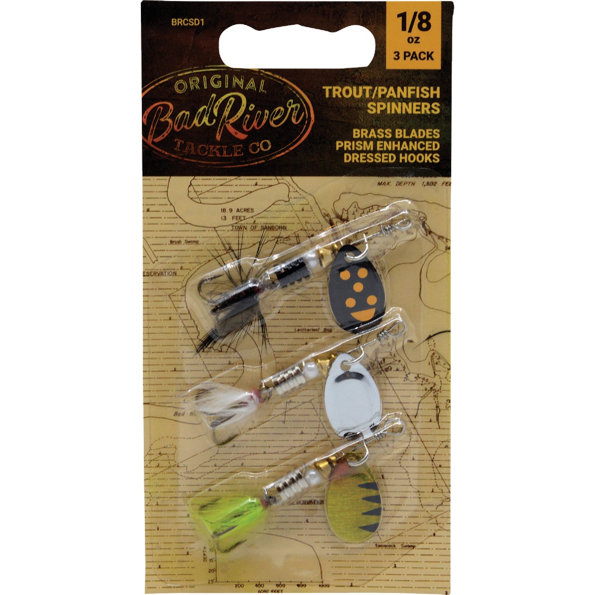 BadRiver 3-Piece Classic Dressed Spinners Fishing Lure Kit