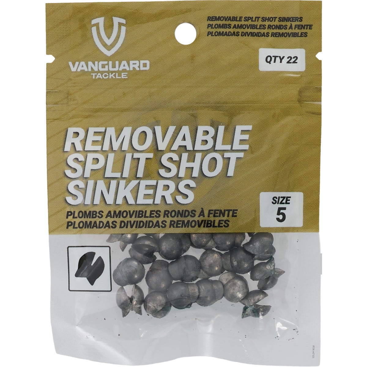 Vanguard Size 5  Removable Split Shot Sinker (20-Pack) Image 2