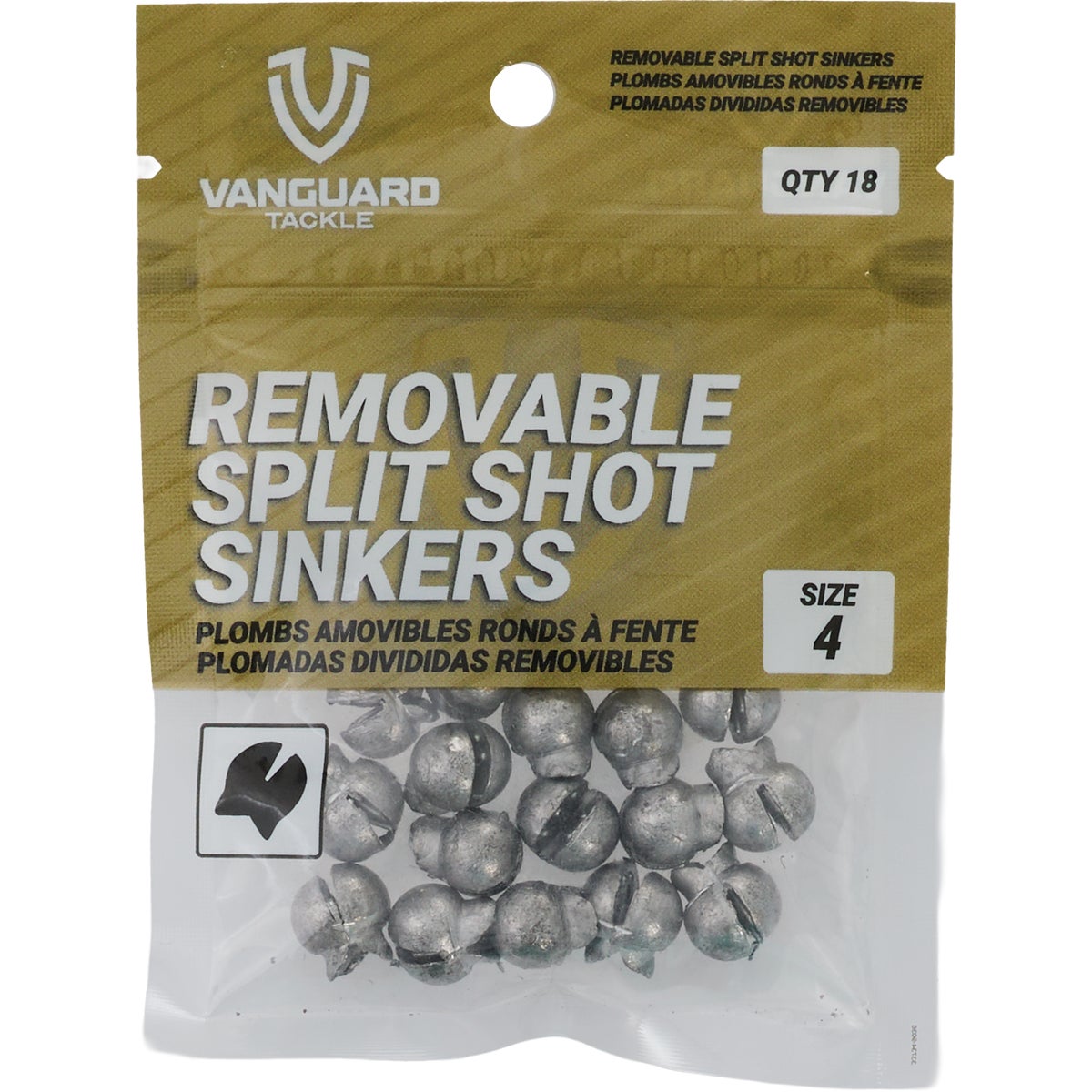 Vanguard Size 4 Removable Split Shot Sinker (18-Pack) Image 2