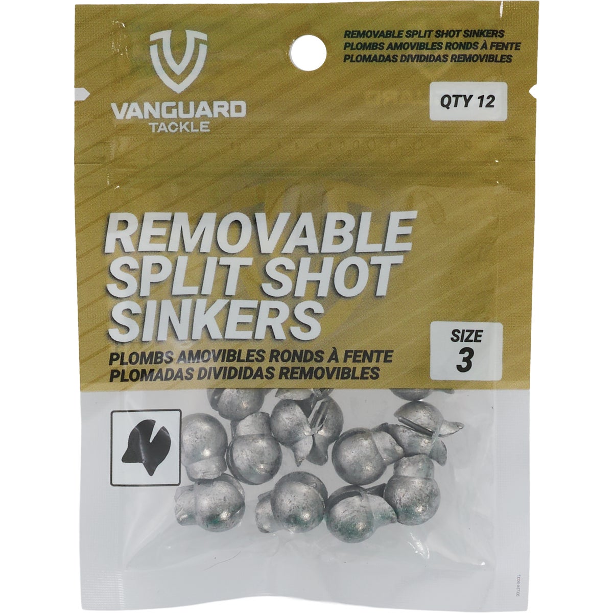 Vanguard Size 3 Removable Split Shot Sinker (12-Pack) Image 2