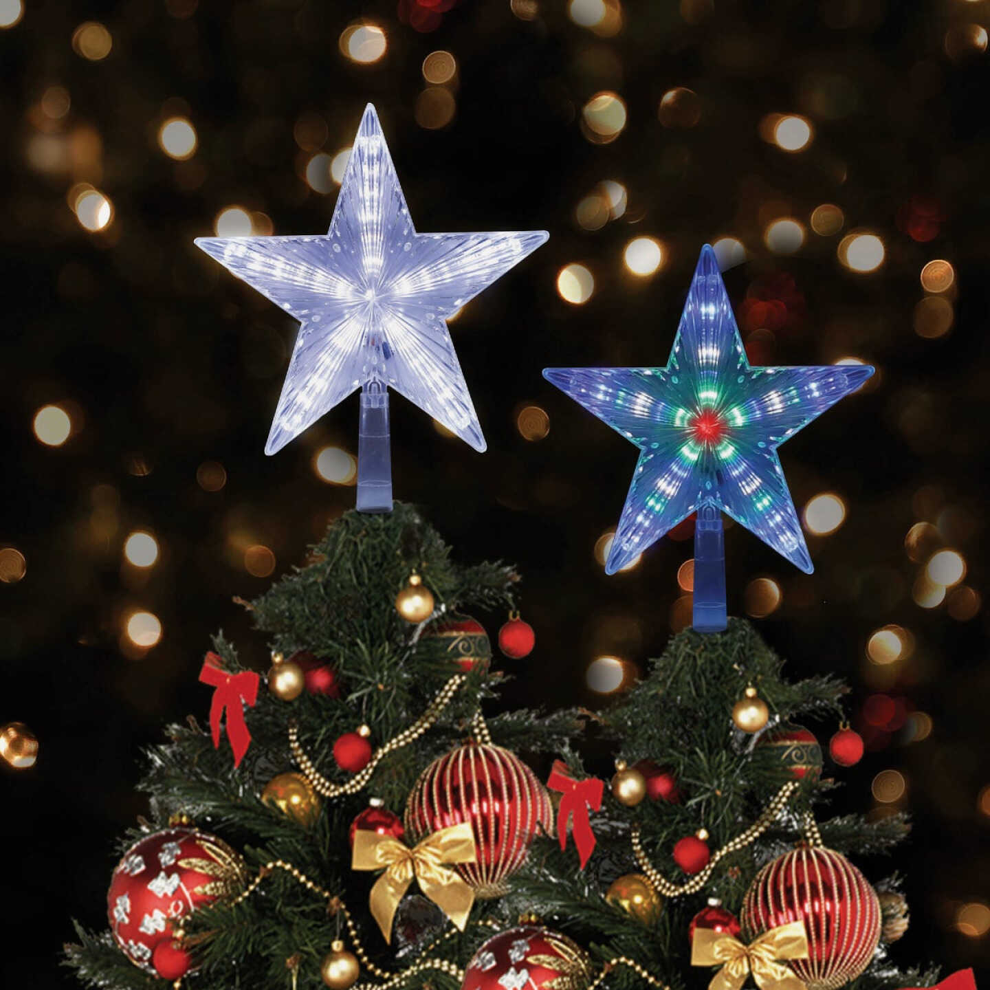 Alpine 8-Function LED 9 In. Star Christmas Tree Topper Image 2