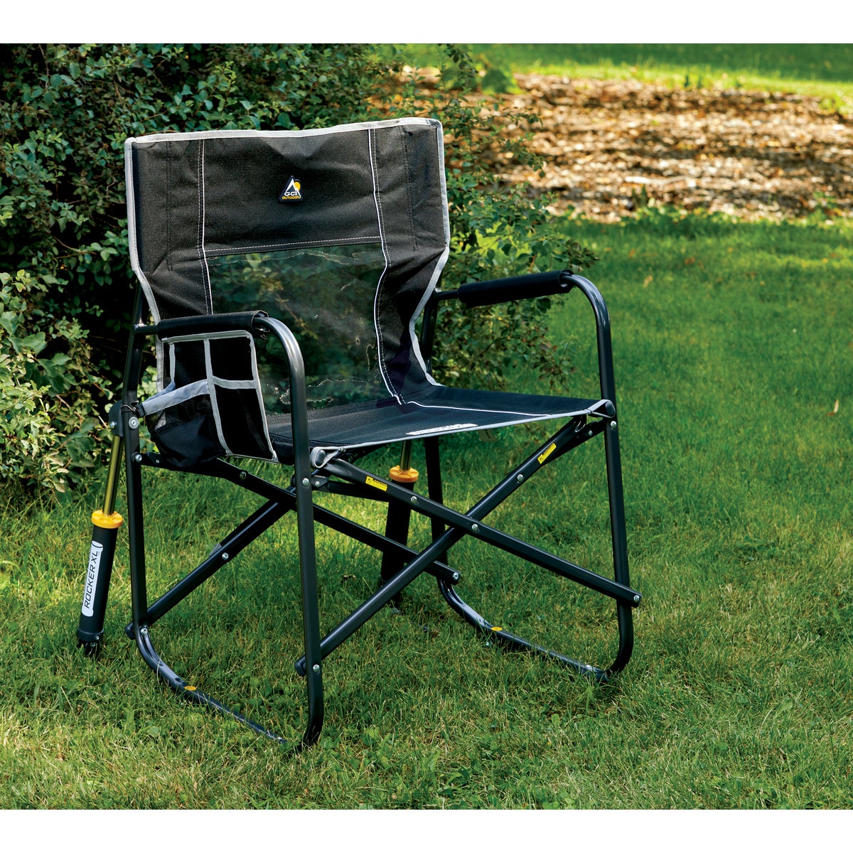 GCI Outdoor Freestyle Black PVC-Backed Polyester Powder-Coated Steel XL Folding Rocker Image 4