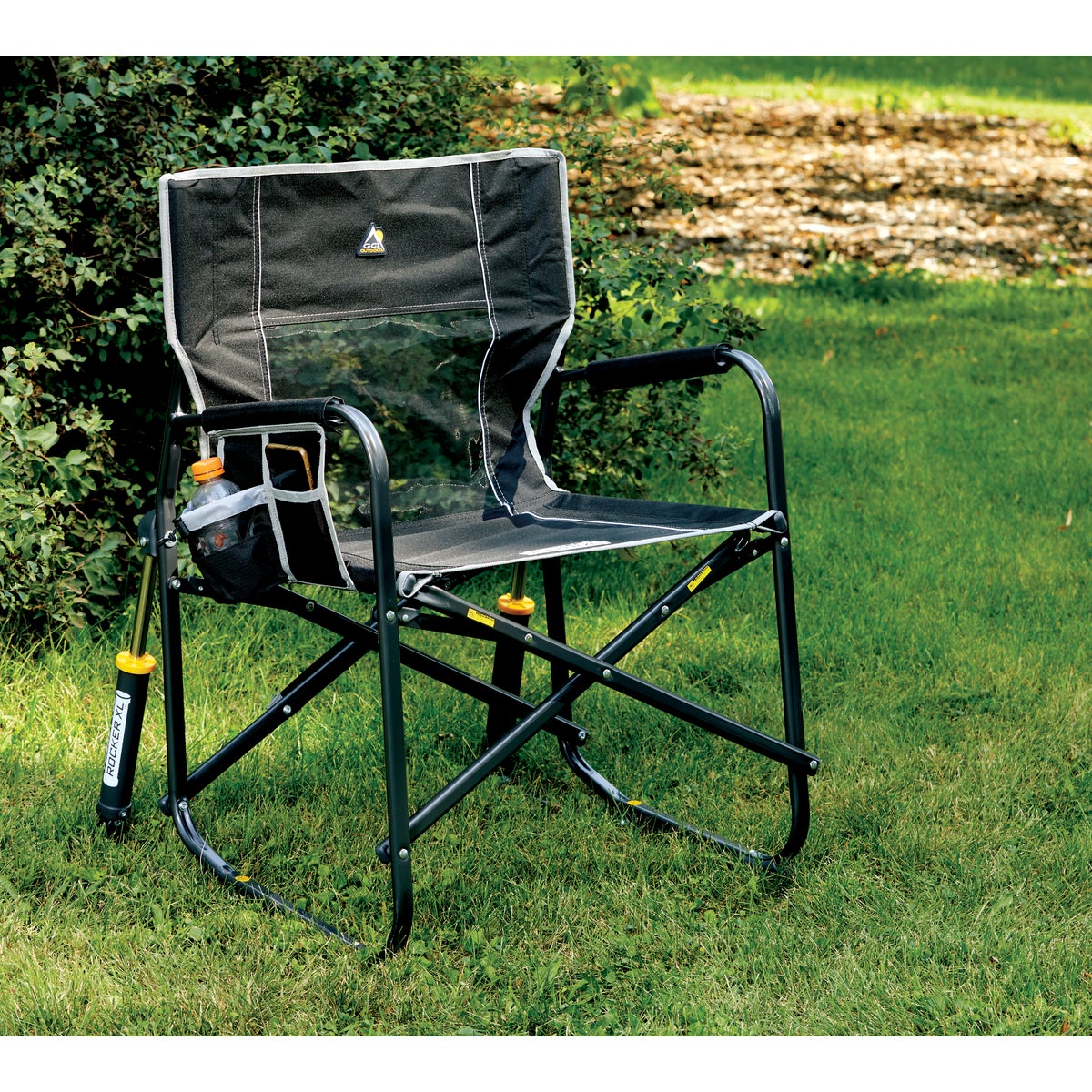 GCI Outdoor Freestyle Black PVC-Backed Polyester Powder-Coated Steel XL Folding Rocker Image 3