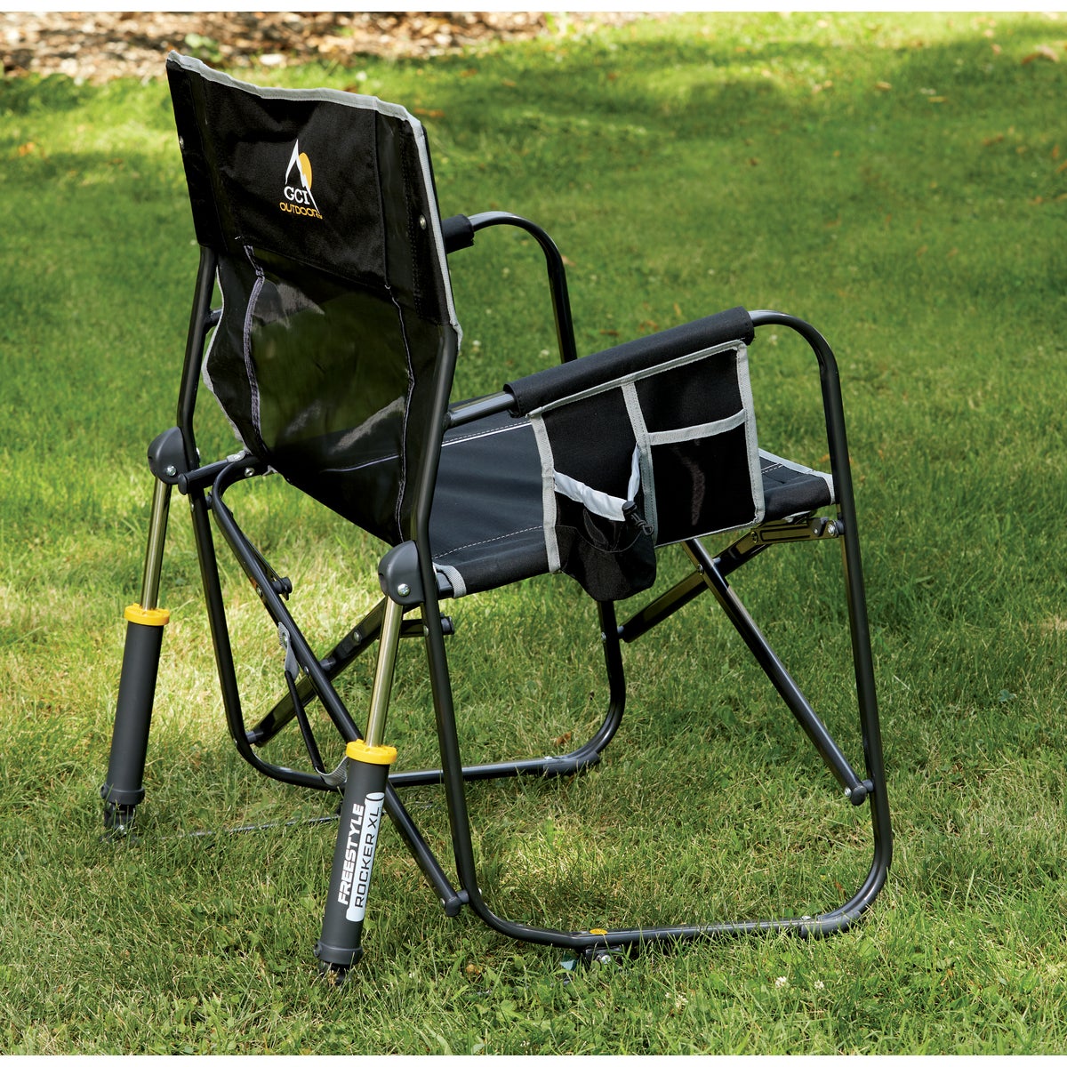 GCI Outdoor Freestyle Black PVC-Backed Polyester Powder-Coated Steel XL Folding Rocker Image 5