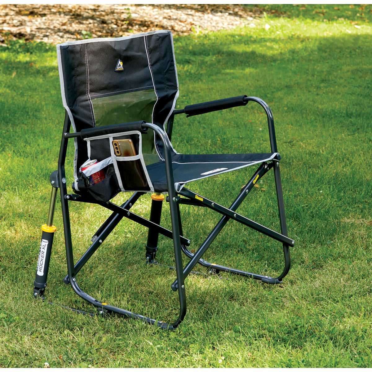 GCI Outdoor Freestyle Black PVC-Backed Polyester Powder-Coated Steel XL Folding Rocker Image 6