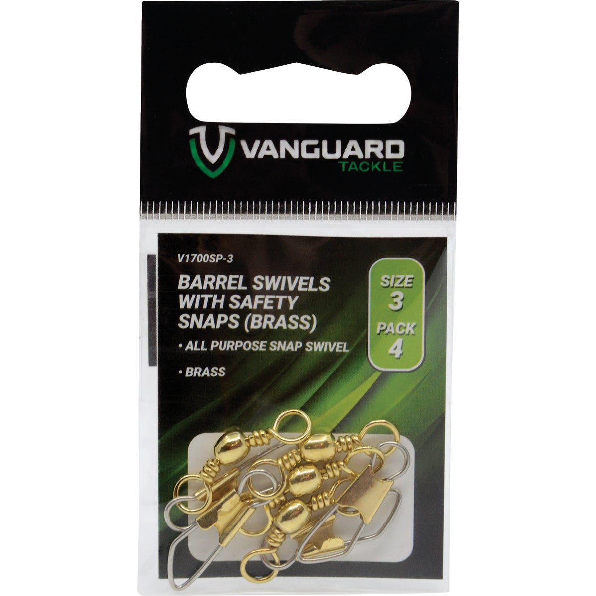 Vanguard Size 10 15 Lb. Solid Brass Snap Swivel (7-Pack)