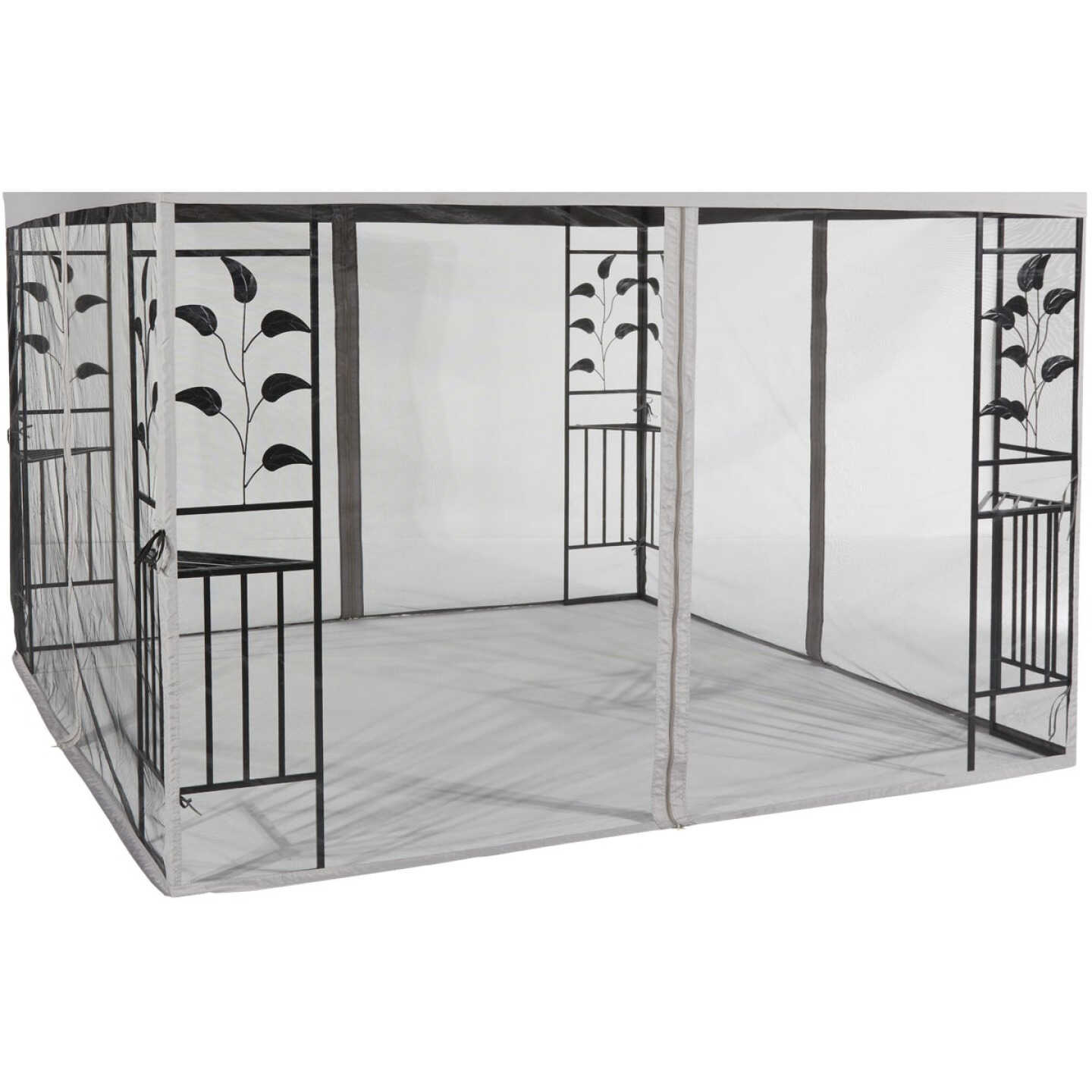 Outdoor Expressions 10 Ft. x 10 Ft. Gray Replacement Gazebo Netting Image 1