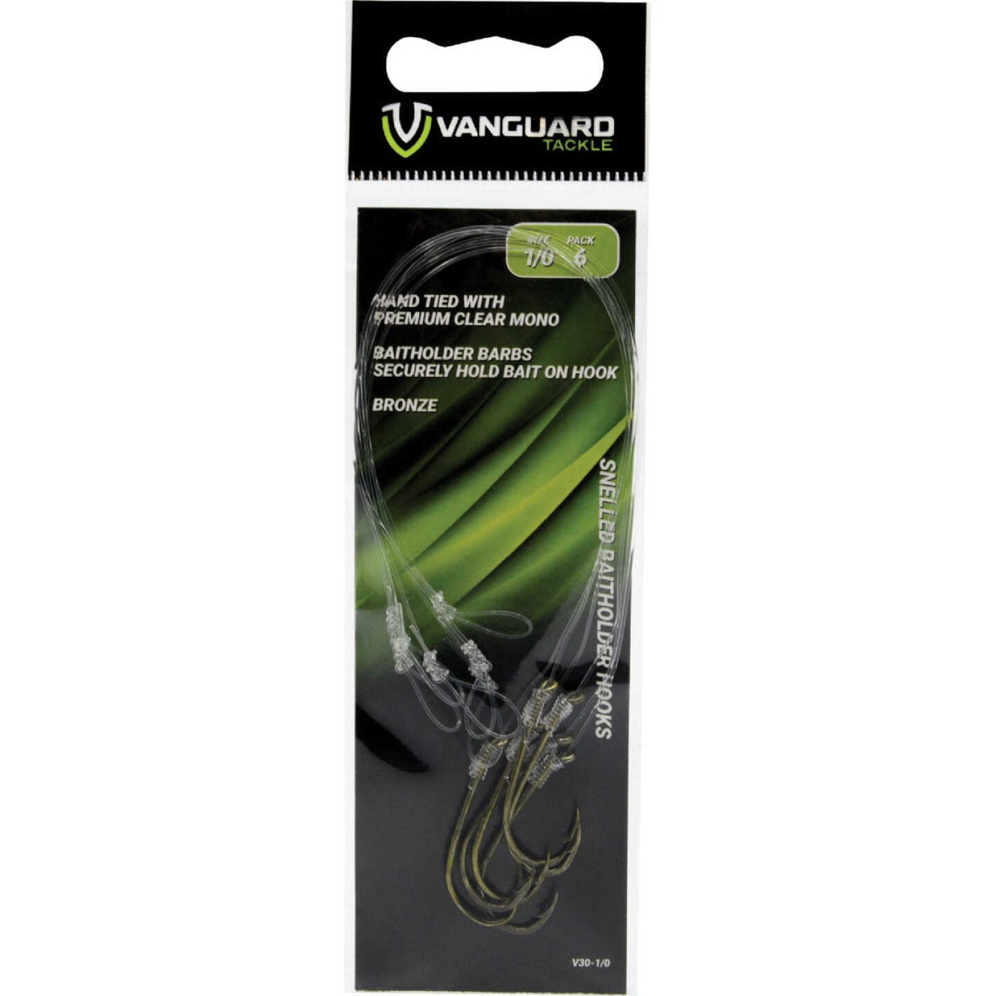 Vanguard Size 4 Baitholder Snelled Hooks (6-Pack) Image 1