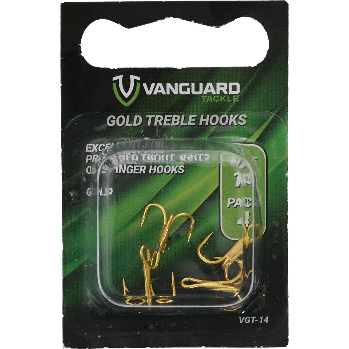 Vanguard Size 14 Gold Treble Fishing Hooks (25-Pack) Image 2