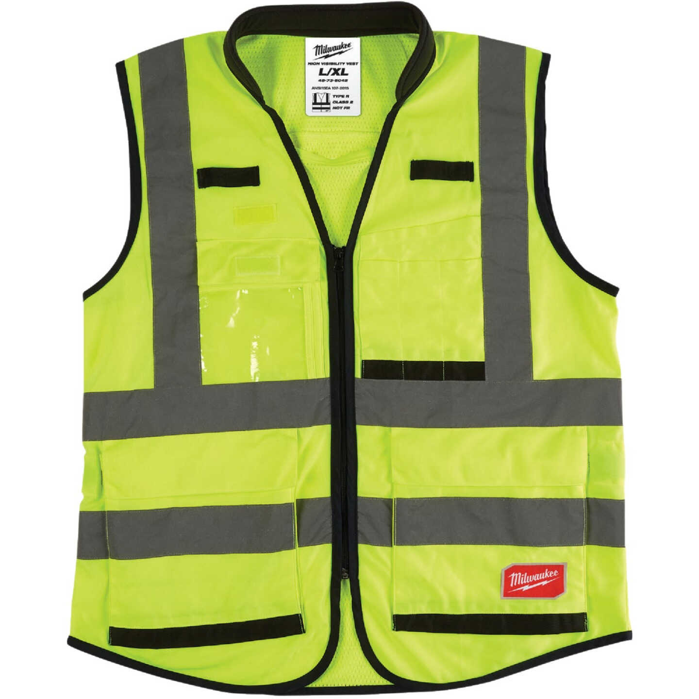 Milwaukee ANSI Class 2 Hi Vis Yellow Performance Safety Vest, Large/XL Image 1