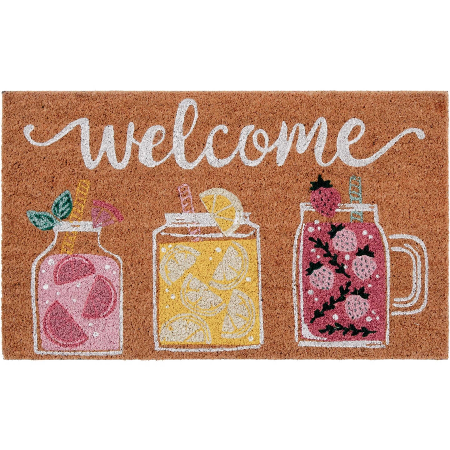 Natco Home 18 In. x 30 In. Coir Outdoor Doormat, Summer Refreshments Image 1