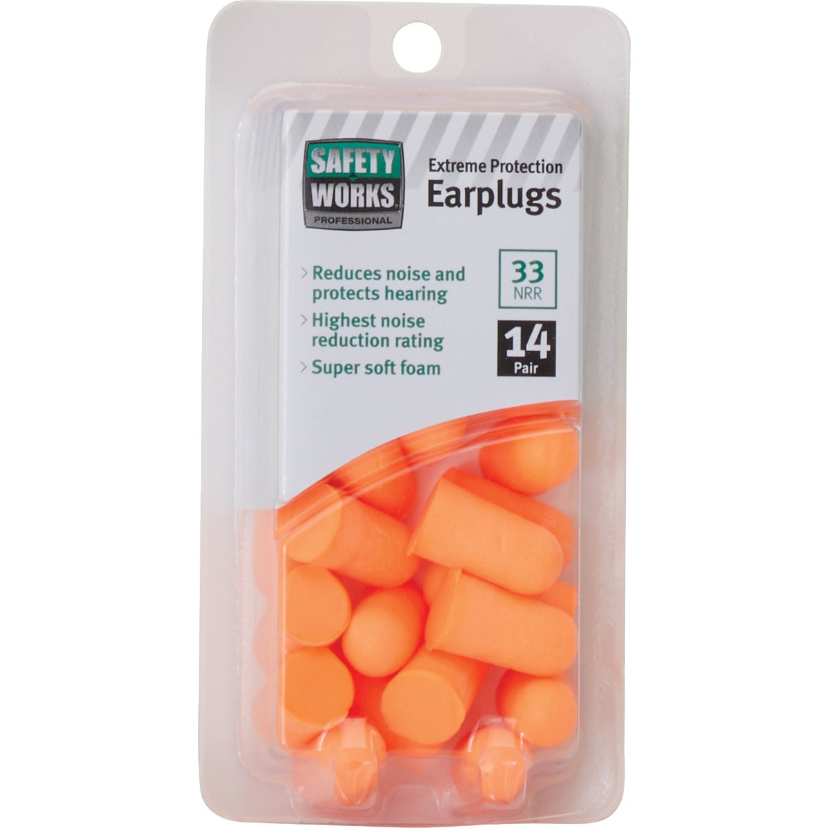 Safety Works Professional Foam Disposable NRR 33 dB Hi-Visibility Ear Plugs (14-Pair) Image 2
