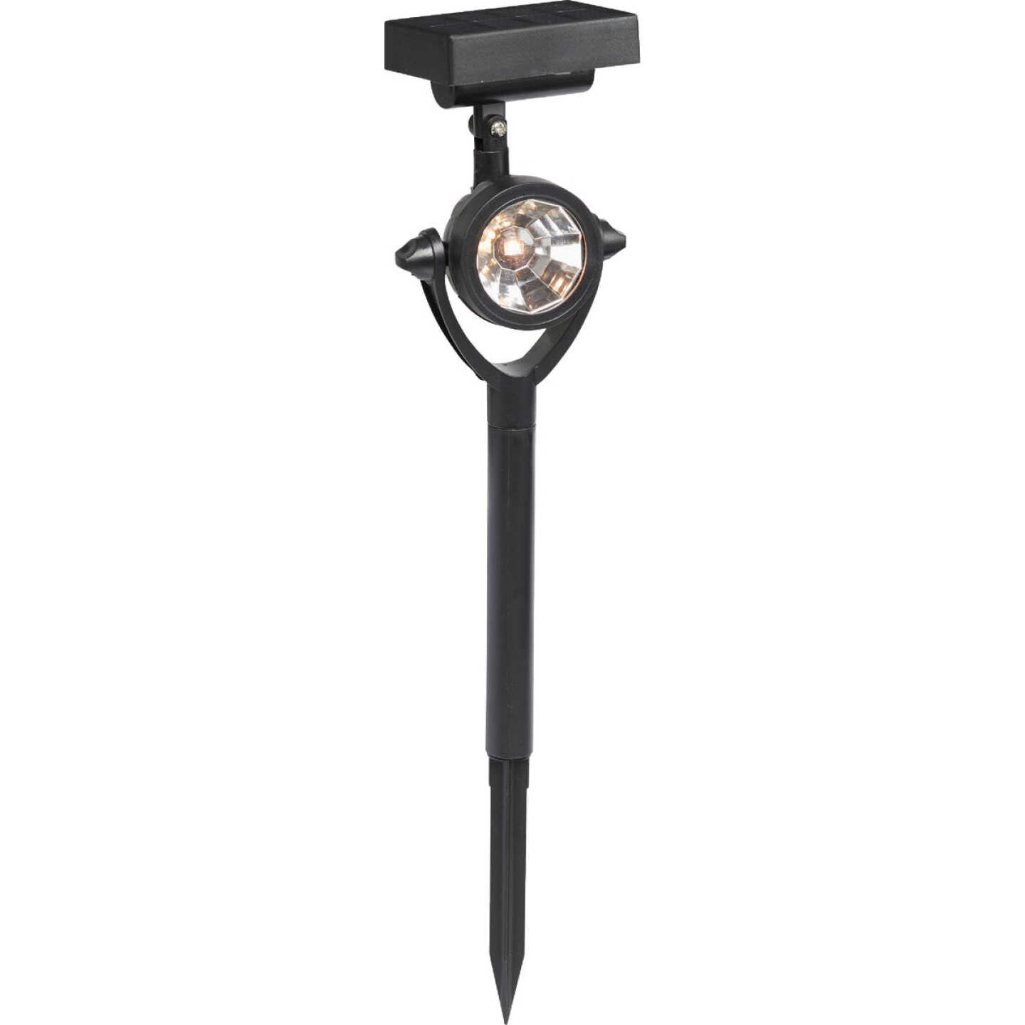 Black 10 Lm. Solar Stake Light with Adjustable Solar Panel Image 1