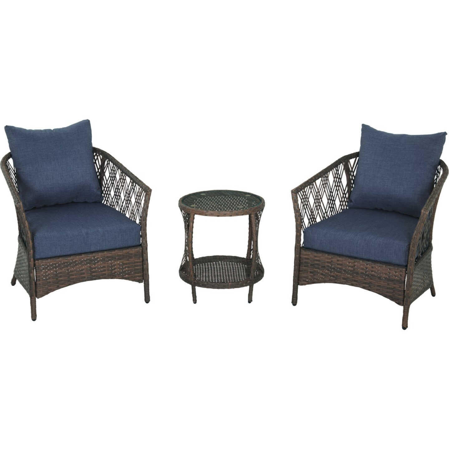 Outdoor Expressions Capitola 3-Piece Wicker Chat Set Image 1