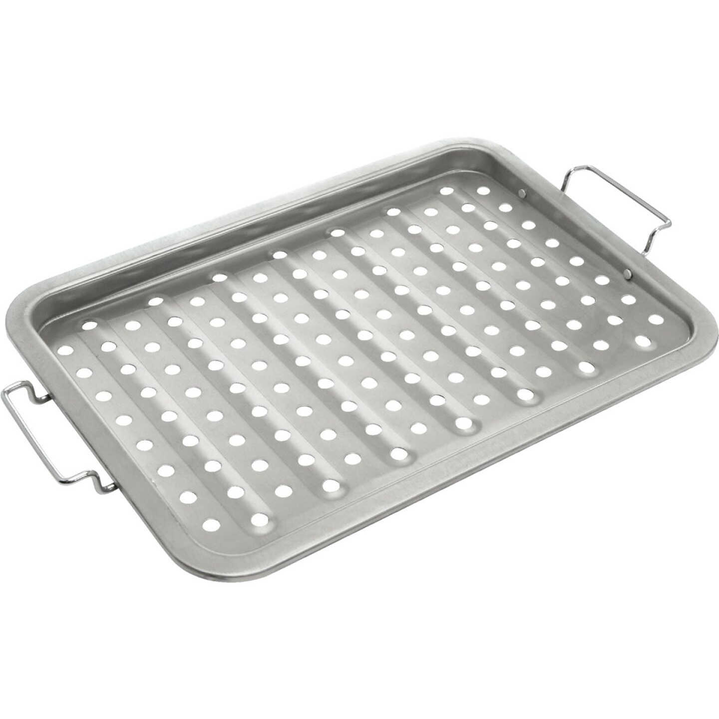 GrillPro 11 In. W. x 16 In. L. Stainless Steel Grill Topper Tray Image 1