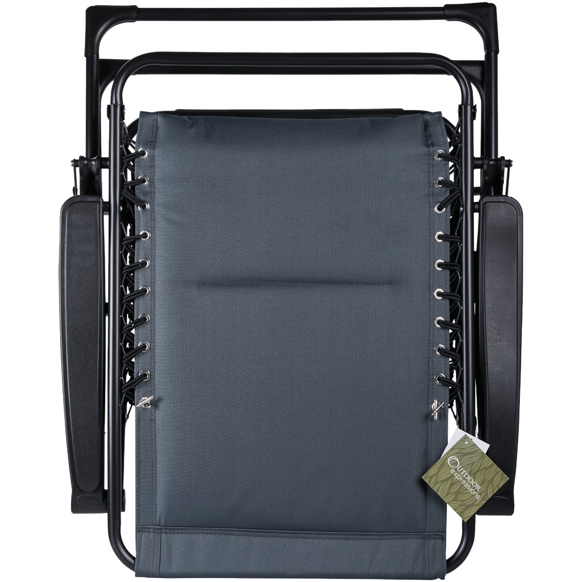 Outdoor Expressions Zero Gravity Deluxe Relaxer Gray Padded Chair with Cup Holder Image 7
