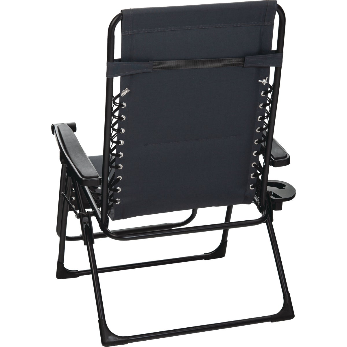 Outdoor Expressions Zero Gravity Deluxe Relaxer Gray Padded Chair with Cup Holder Image 10