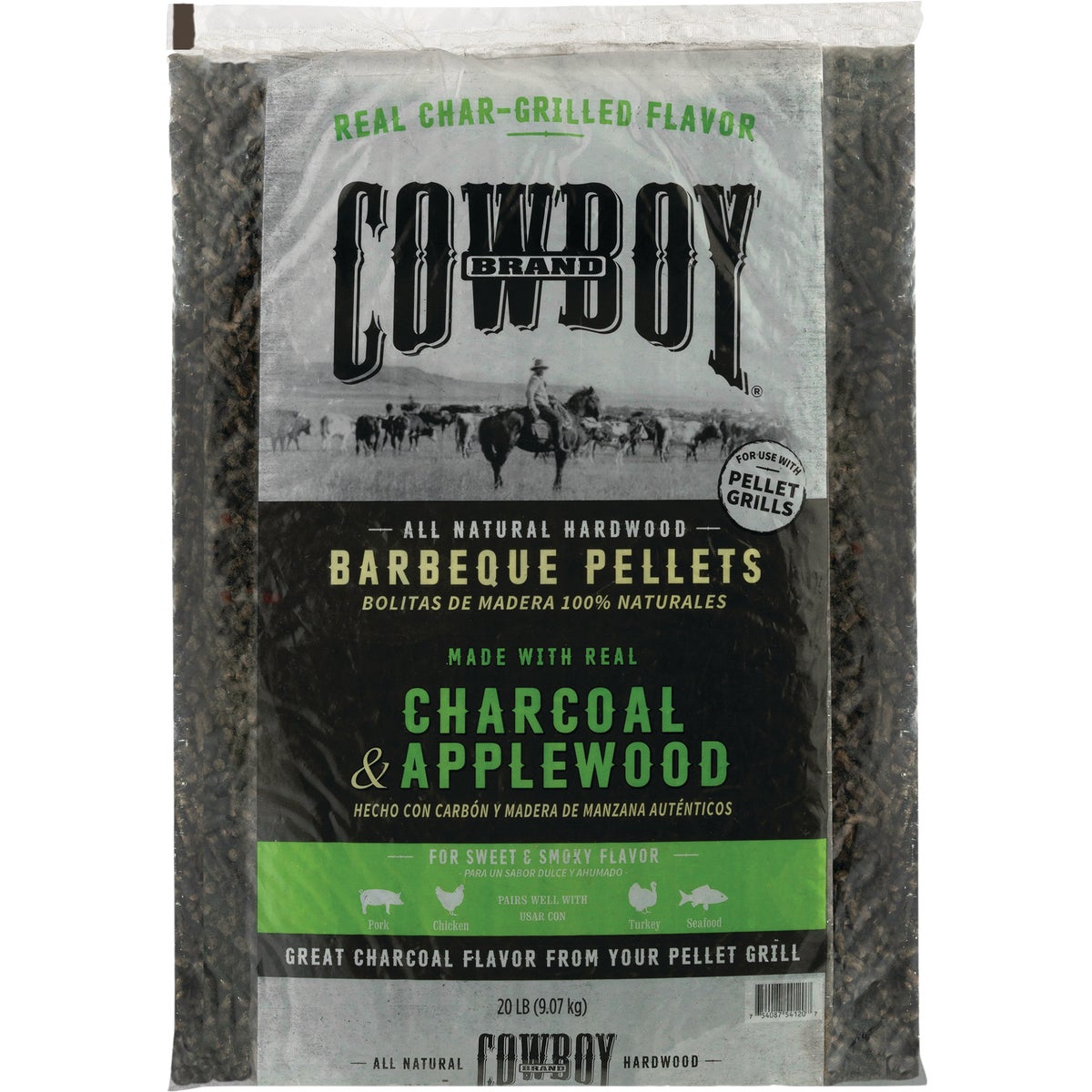 Cowboy 20 Lb. Charcoal & Apple Barbeque Pellets Image 1