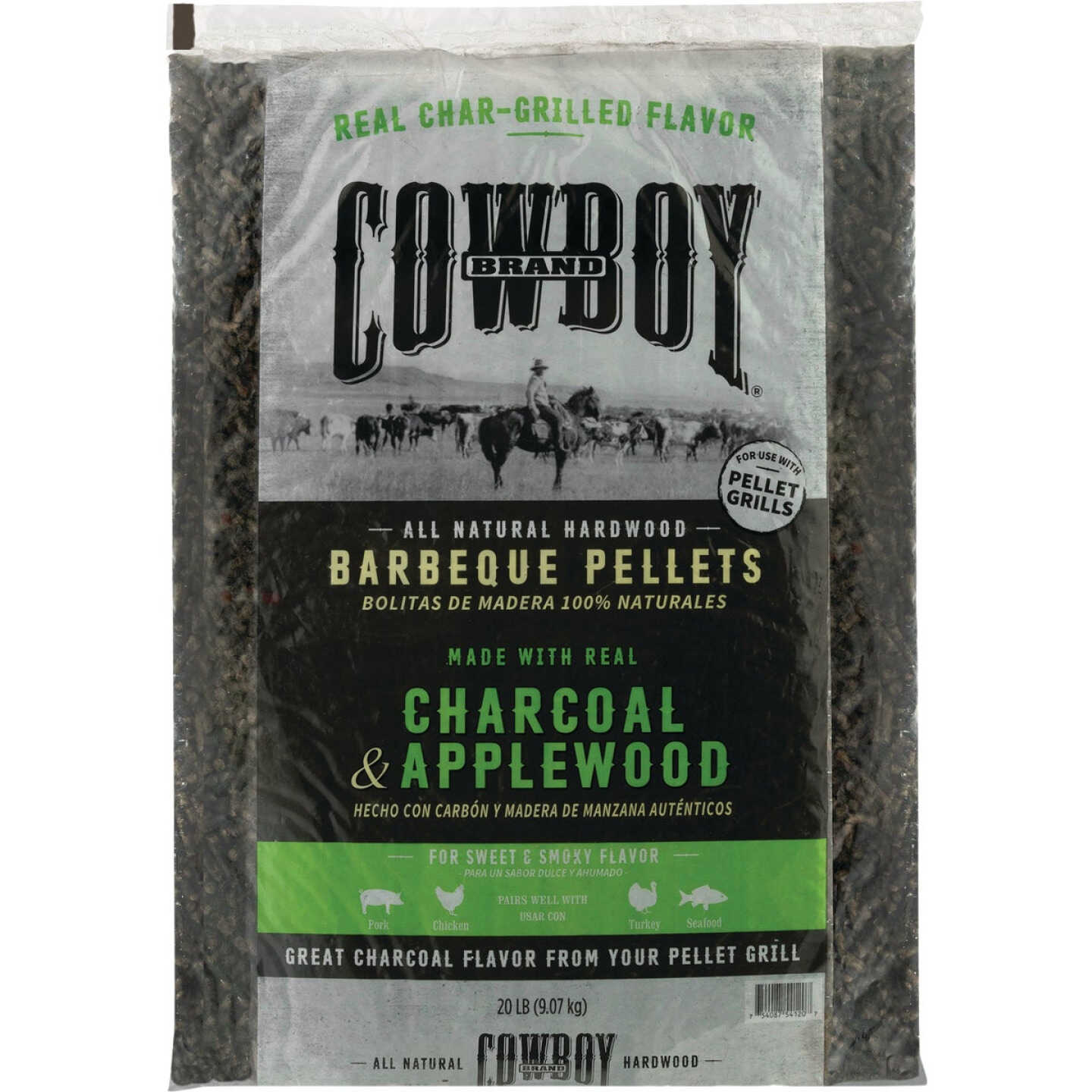 Cowboy 20 Lb. Charcoal & Apple Barbeque Pellets Image 1