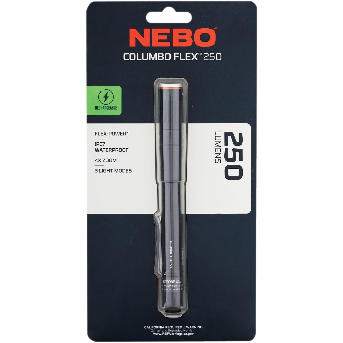 Nebo Columbo Flex 250 Anodized Aluminum LED Rechargeable Penlight Image 8