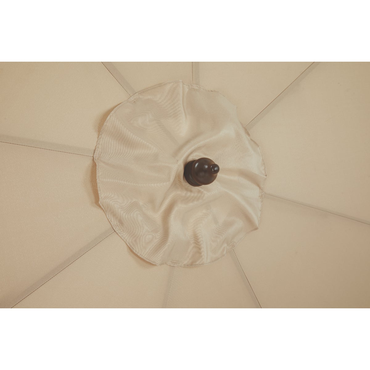 Outdoor Expressions 7.5 Ft. Pulley Tan Market Patio Umbrella with Chrome Plated Hardware Image 5