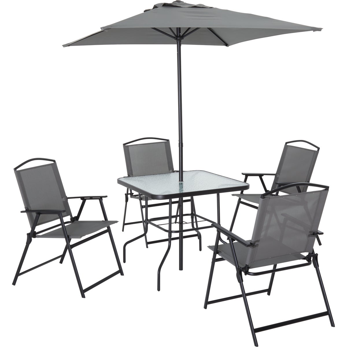 Outdoor Expressions 6-Piece Sling Dining Set with Umbrella Image 8