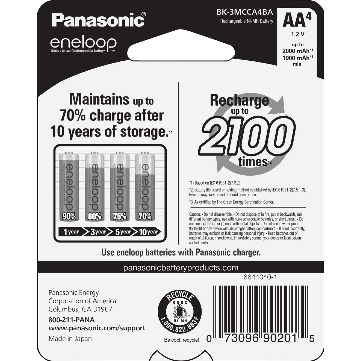 Panasonic Eneloop AA Ni-MH Pre-Charged Rechargeable Solar Batteries (4-Pack) Image 2