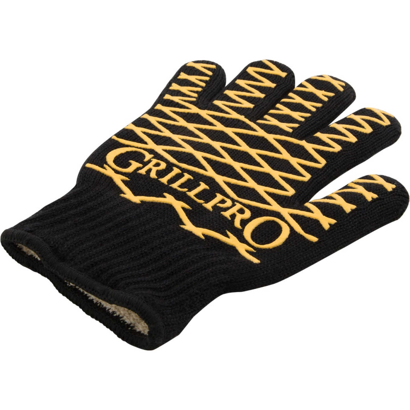 GrillPro One Size Fits Most Black & Yellow Heat Resistant Barbeque Mitt Image 1