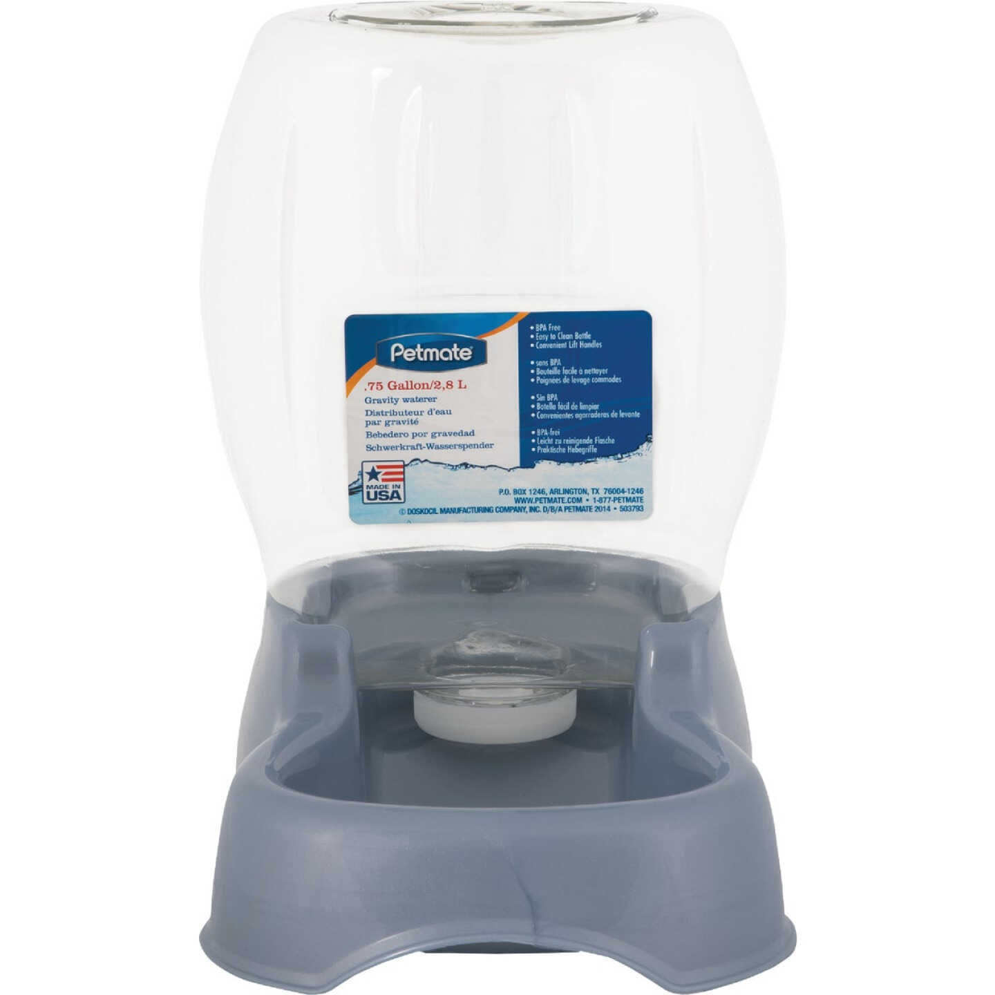 Petmate Cafe Ultra Stationary 3/4 Gal. Automatic Pet Waterer Image 1