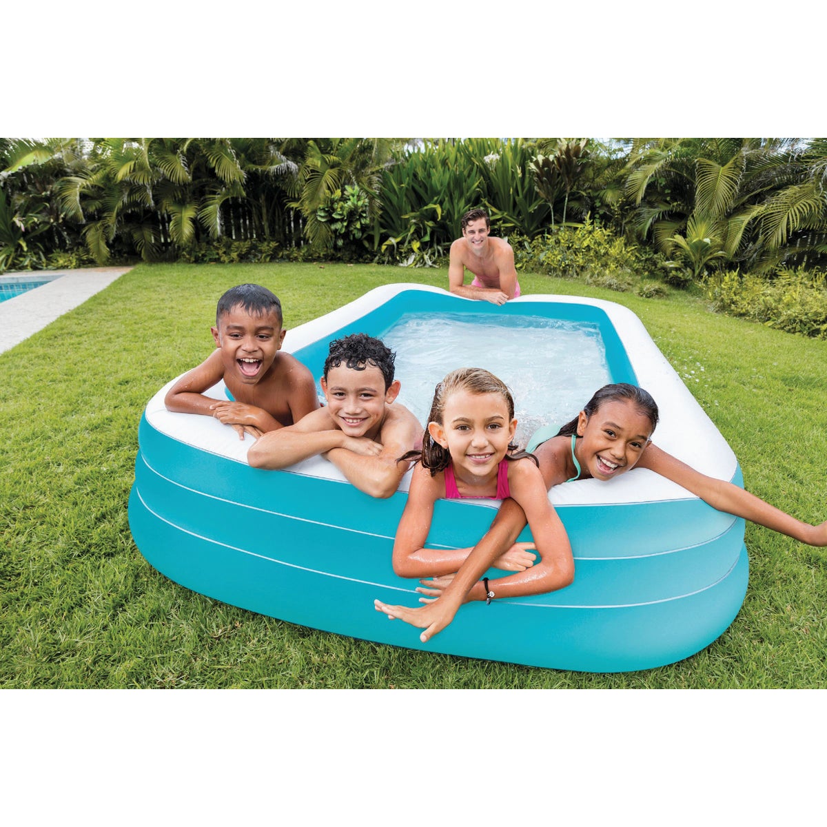 Intex 72 In. W. x 22 In. D. Blue Vinyl Family Inflatable Swimming Pool Image 3