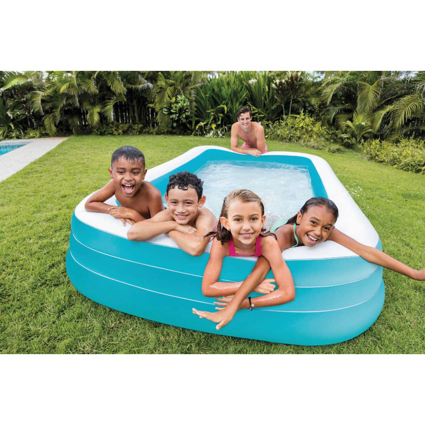 Intex 72 In. W. x 22 In. D. Blue Vinyl Family Inflatable Swimming Pool Image 3