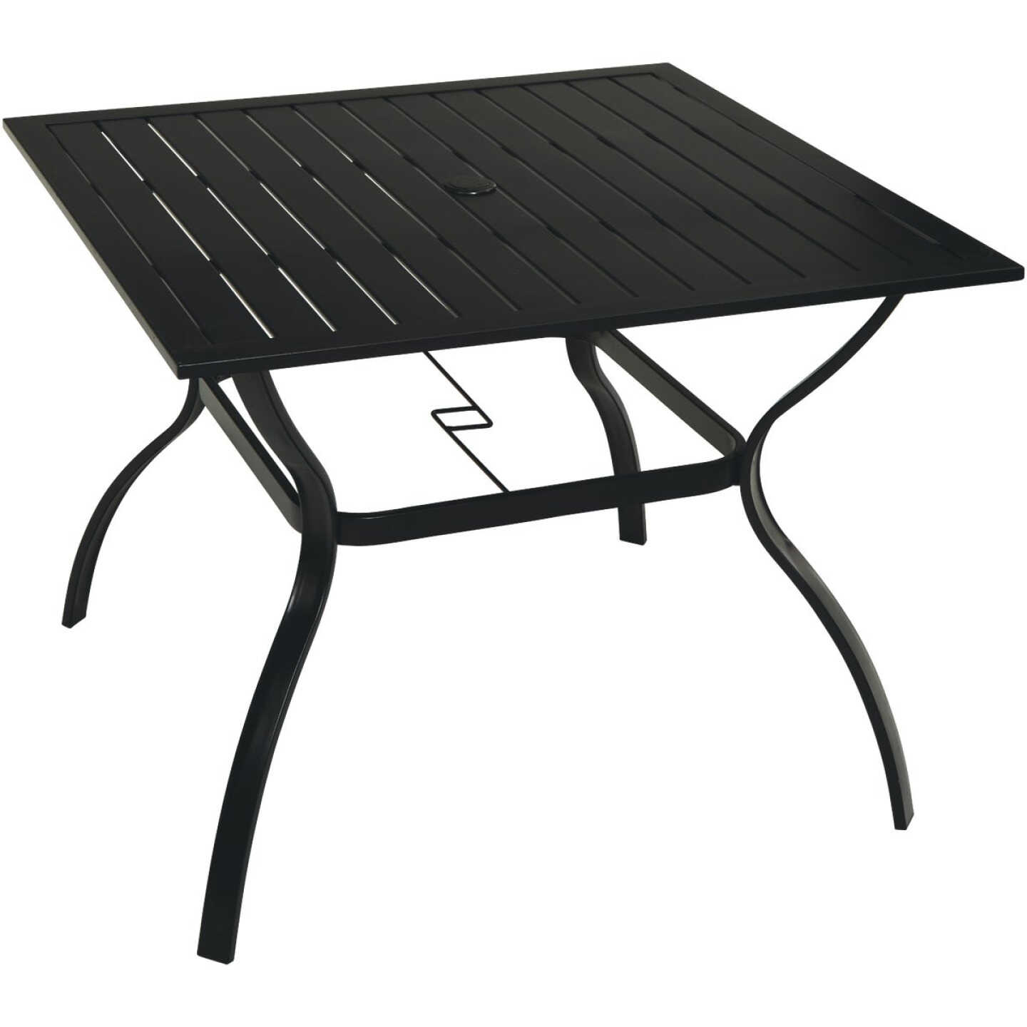 Outdoor Expressions 5-Piece Black Slat Dining Set Image 8