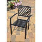 Outdoor Expressions 5-Piece Black Slat Dining Set Image 5