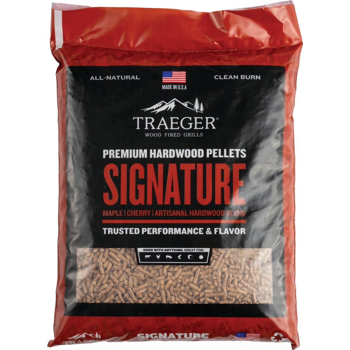 Traeger 20 Lb. Signature Blend All-Natural Wood Grilling Pellets