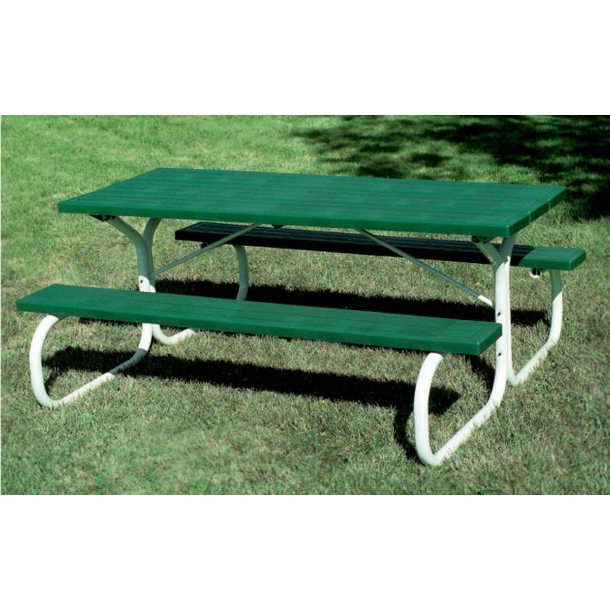 Leisure Time 6 Ft. Green Picnic Table With Benches Image 1