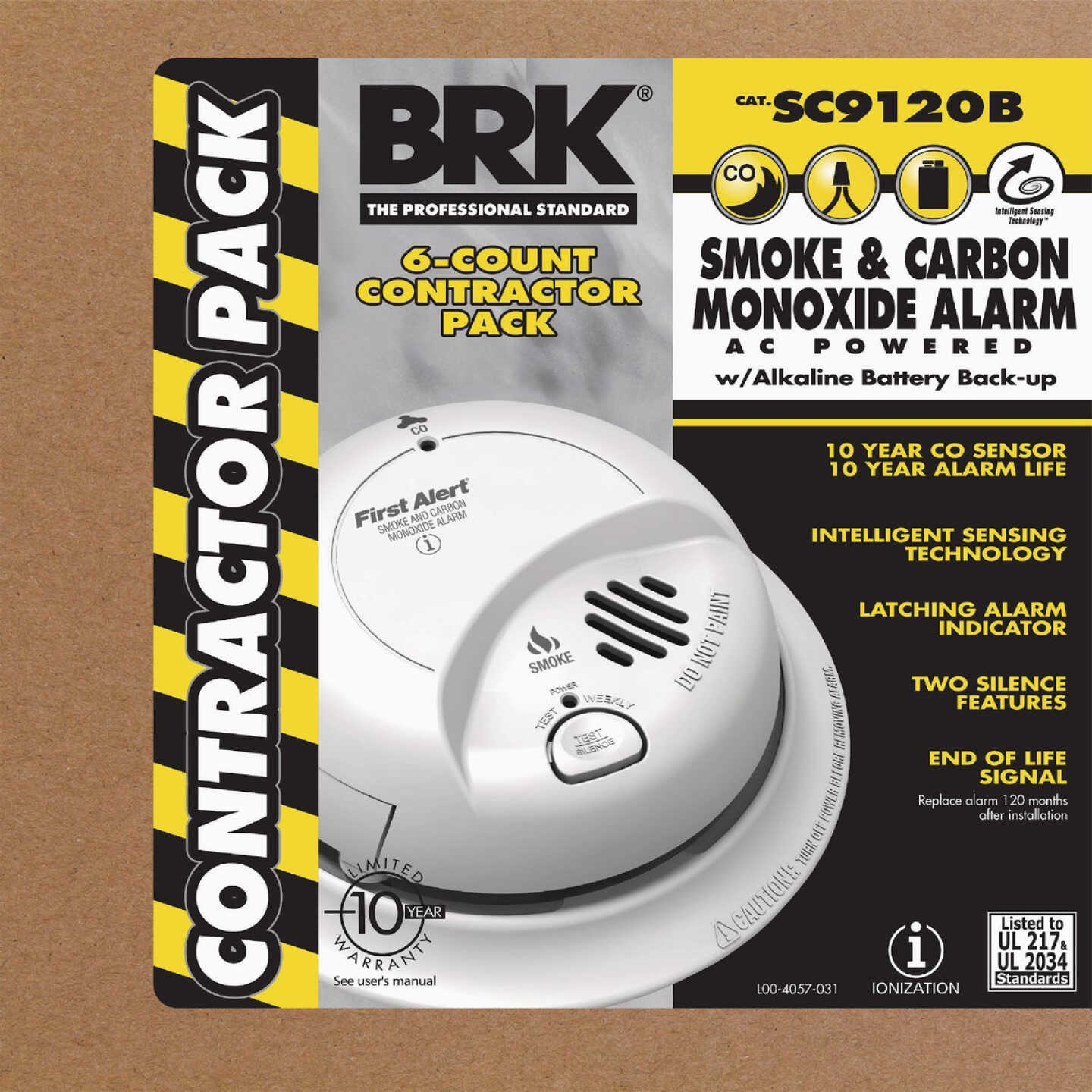 First Alert Hardwired 120V Electrochemical/Ionization Carbon Monoxide and Smoke Alarm (6-Pack) Image 2