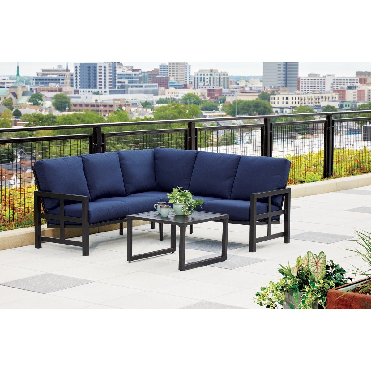 Outdoor Expressions 2-Piece Sectional Sofa Chat Set Image 3