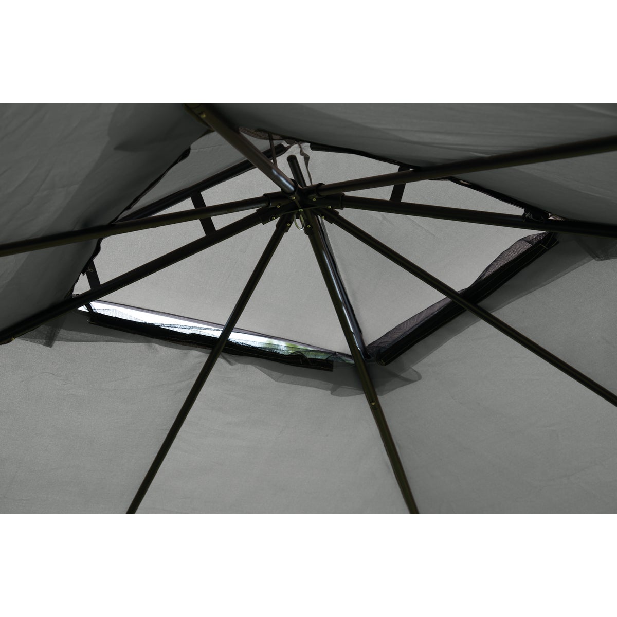 Outdoor Expressions 10 Ft. x 10 Ft. Gray & Matte Black Steel Gazebo Image 6