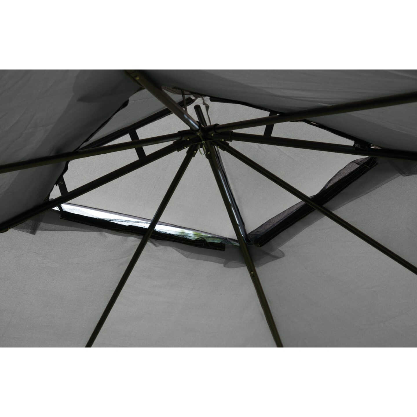 Outdoor Expressions 10 Ft. x 10 Ft. Gray & Matte Black Steel Gazebo Image 6