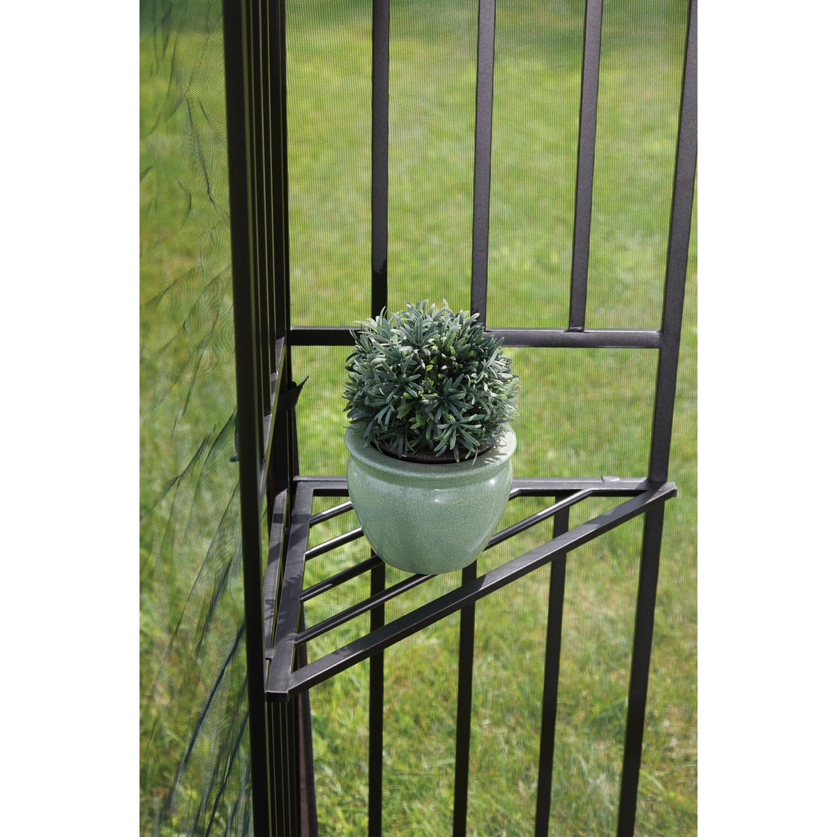 Outdoor Expressions 10 Ft. x 10 Ft. Gray & Matte Black Steel Gazebo Image 7