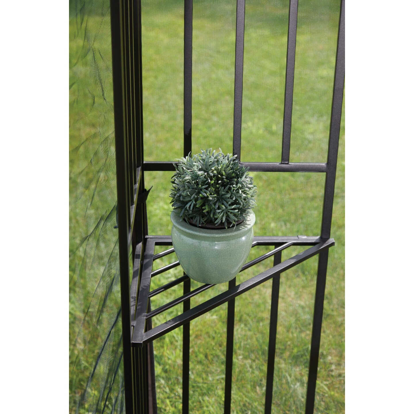 Outdoor Expressions 10 Ft. x 10 Ft. Gray & Matte Black Steel Gazebo Image 7