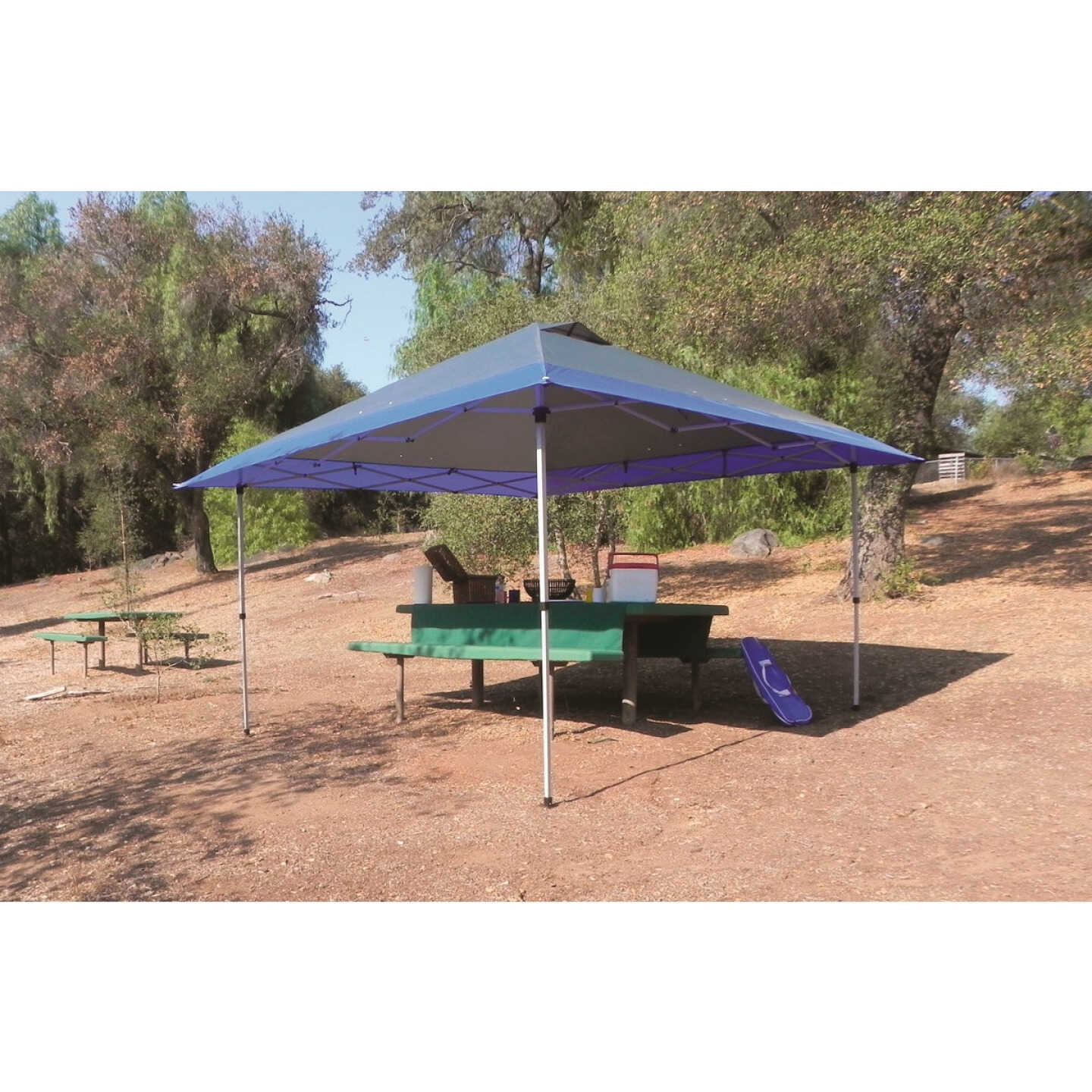 Crown Shade Mega Shade 10 Ft. x 10 Ft. Cool Gray Steel Frame with Gray Canopy Automatic Awning Image 1